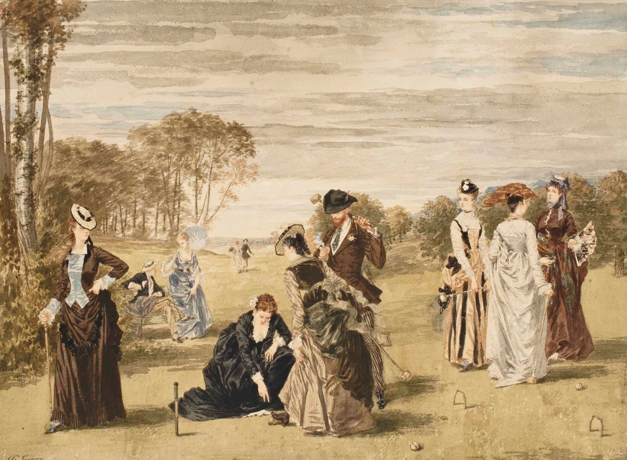 El juego de croquet, 1874 de Pierre Gavarni