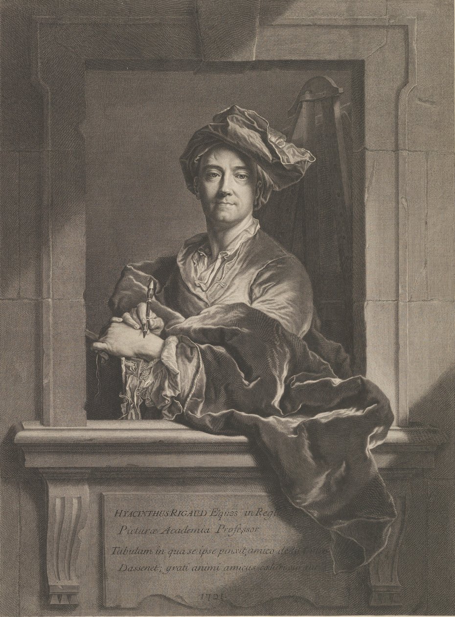 Retrato de Hyacinthe Rigaud, 1721 de Pierre Imbert Drevet