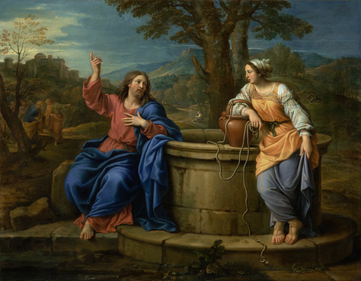 Cristo y la mujer de Samaria de Pierre Mignard