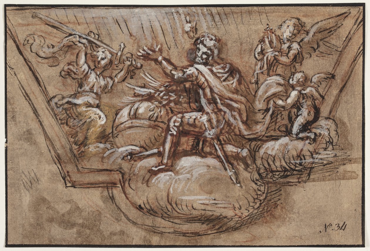 Boceto para decoración de techo de Pierre Mignard