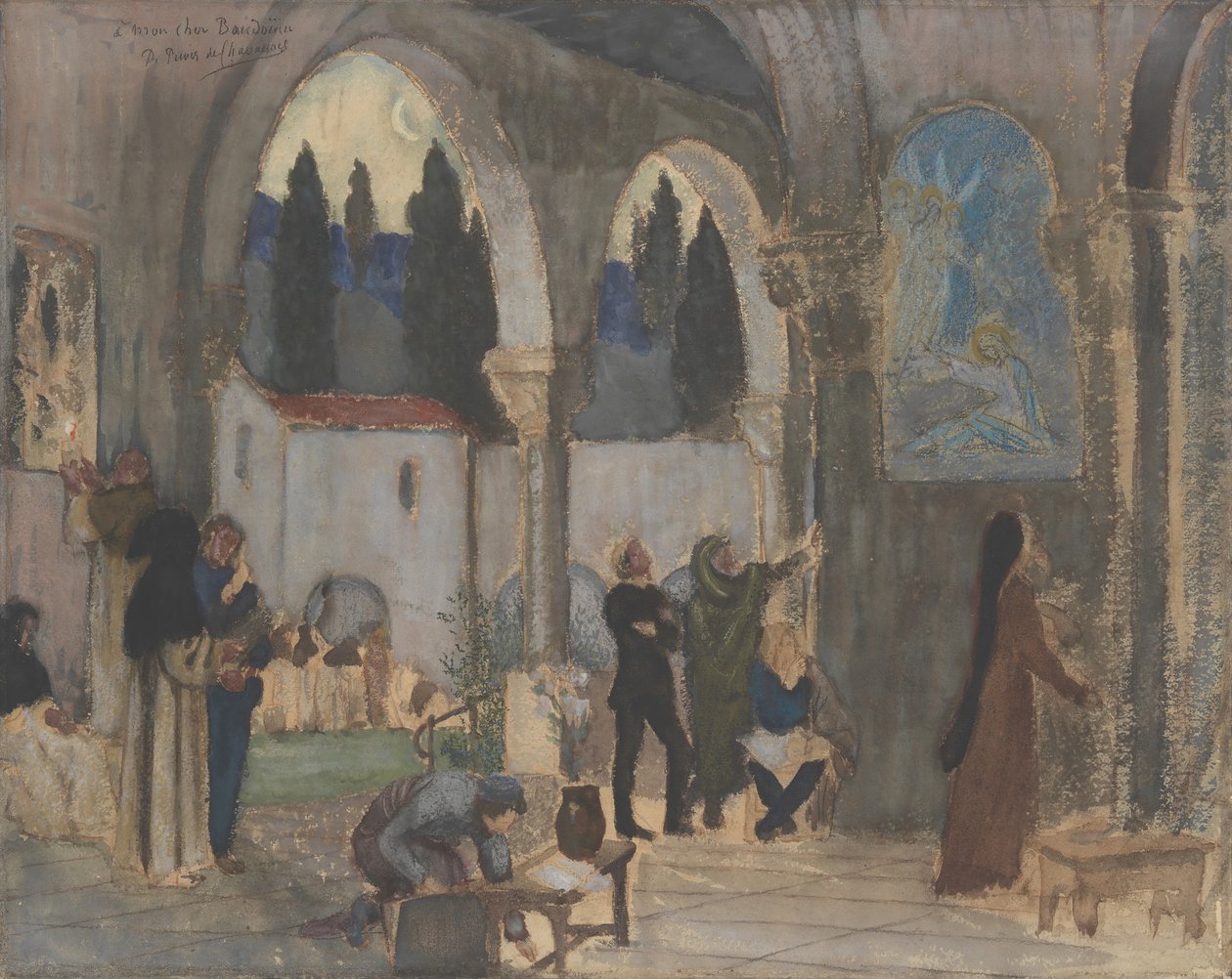 Inspiración Cristiana, siglo XIX de Pierre Puvis de Chavannes