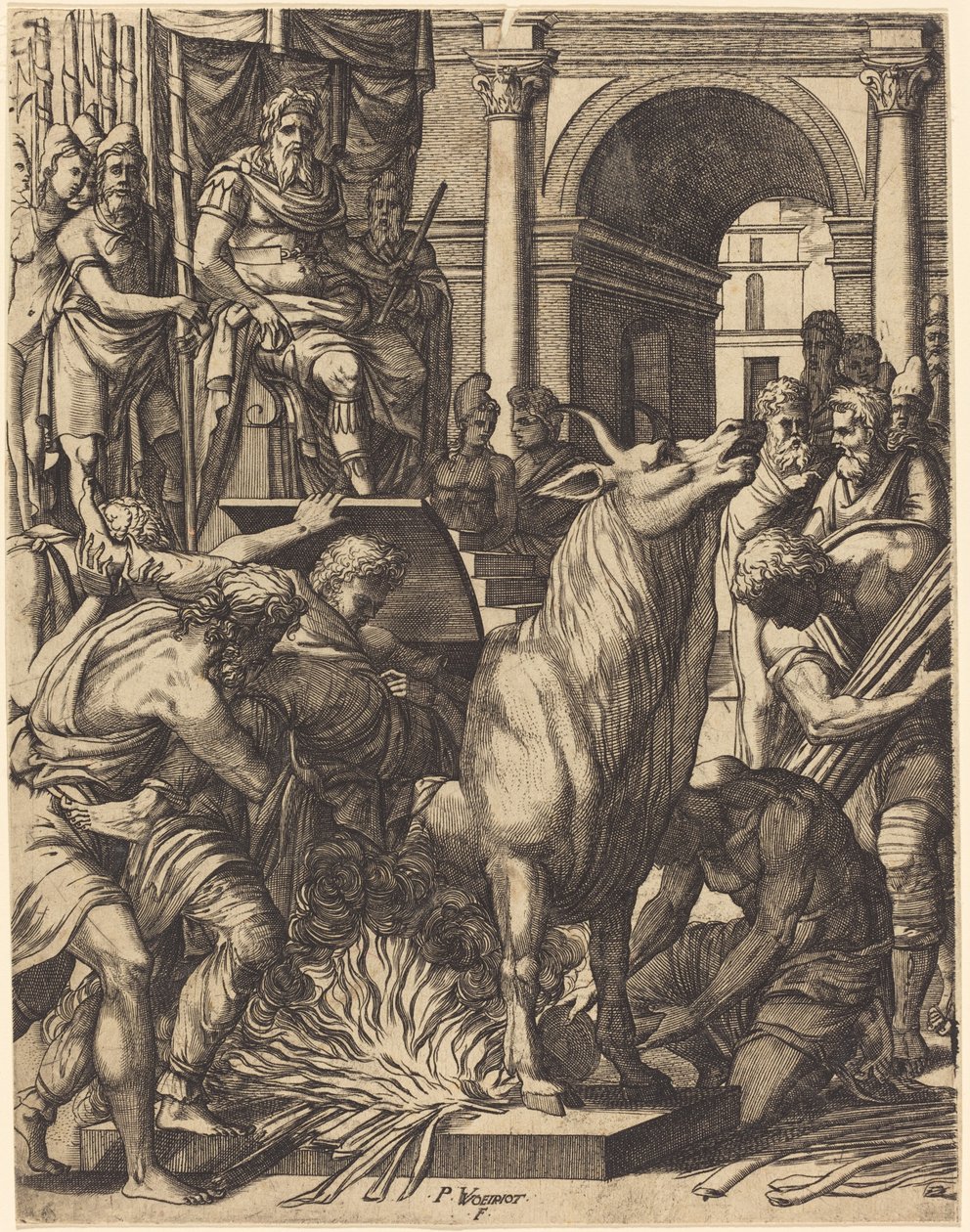 El Toro de Bronce de Falaris de Pierre Woeiriot