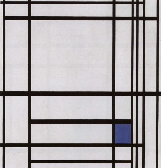 Composición con azul de Piet Mondrian