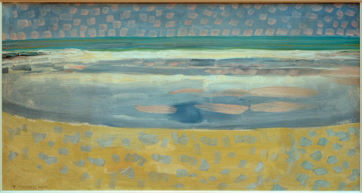 Mar al atardecer de Piet Mondrian