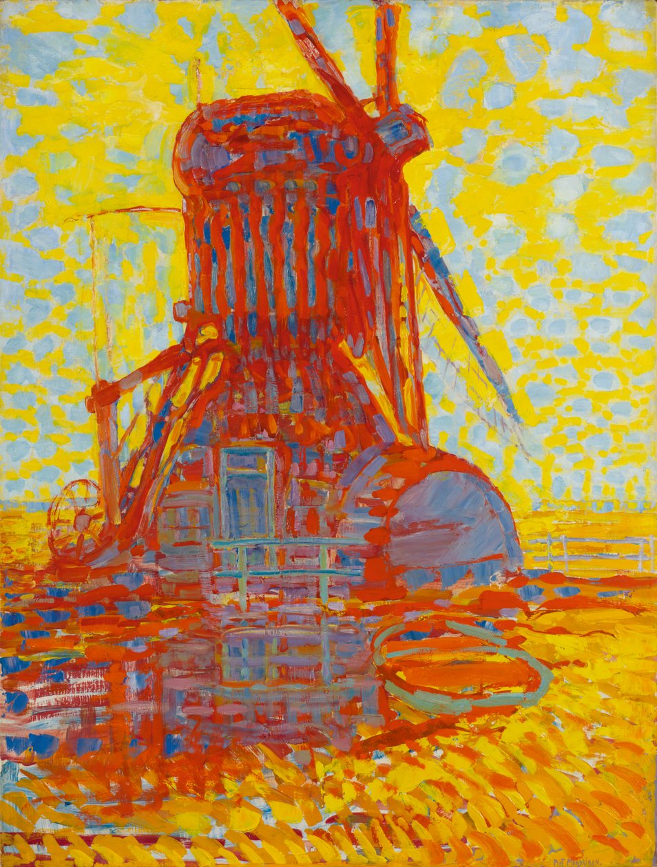Molino a la luz del sol: El Molino Winkel, 1908 de Piet Mondrian