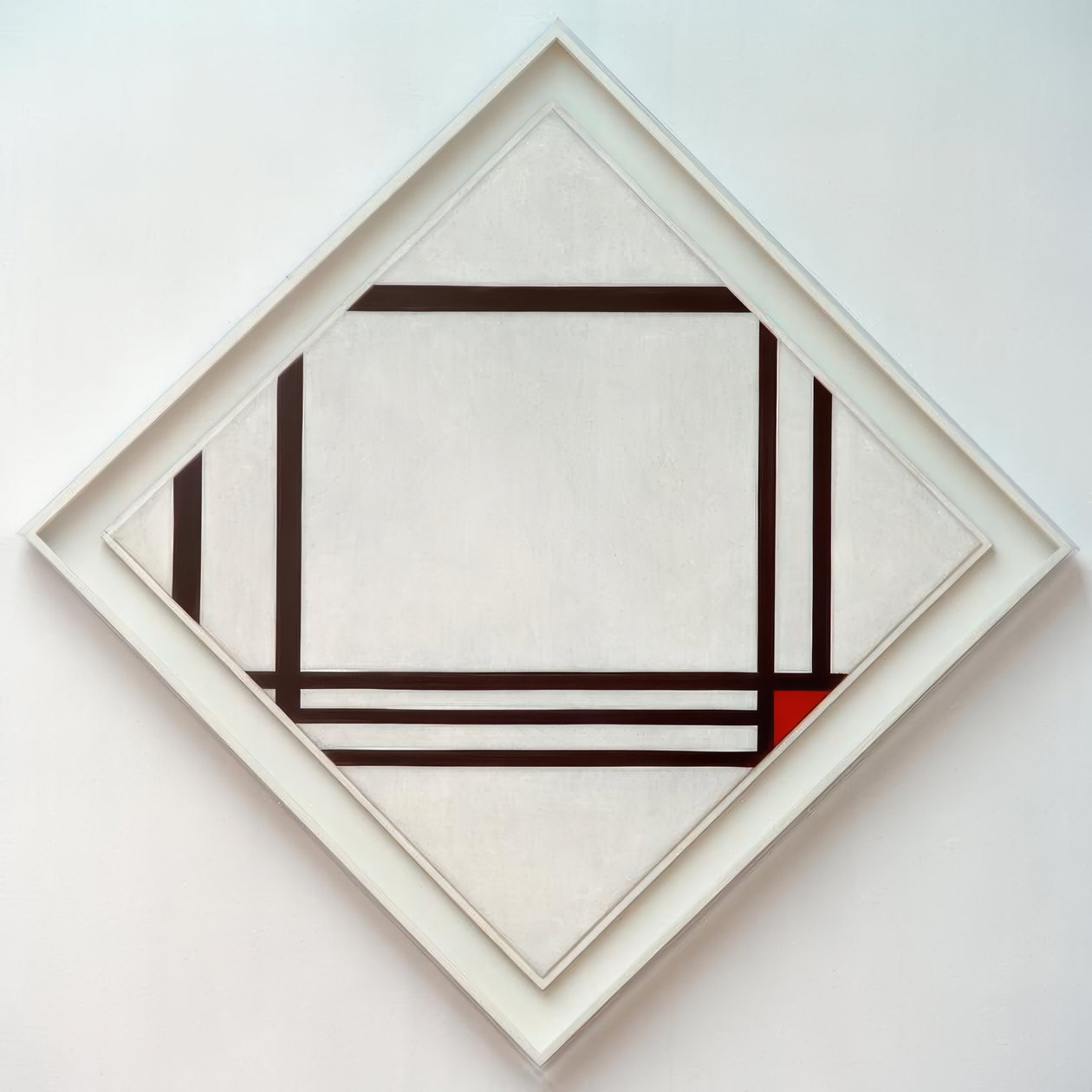 Imagen No. III, Composición de rombos con ocho líneas y rojo de Piet Mondrian