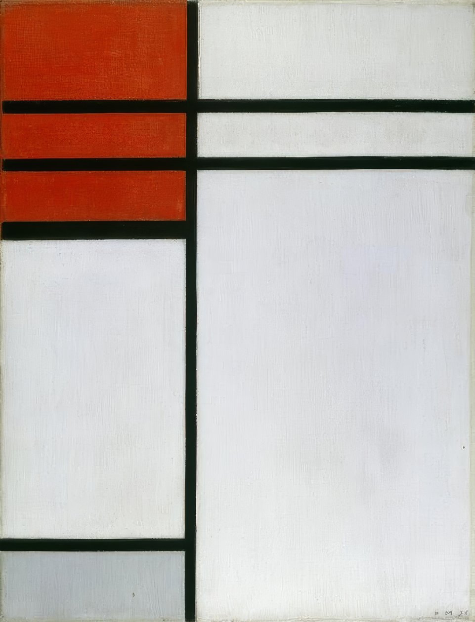 Composición con rojo de Piet Mondrian
