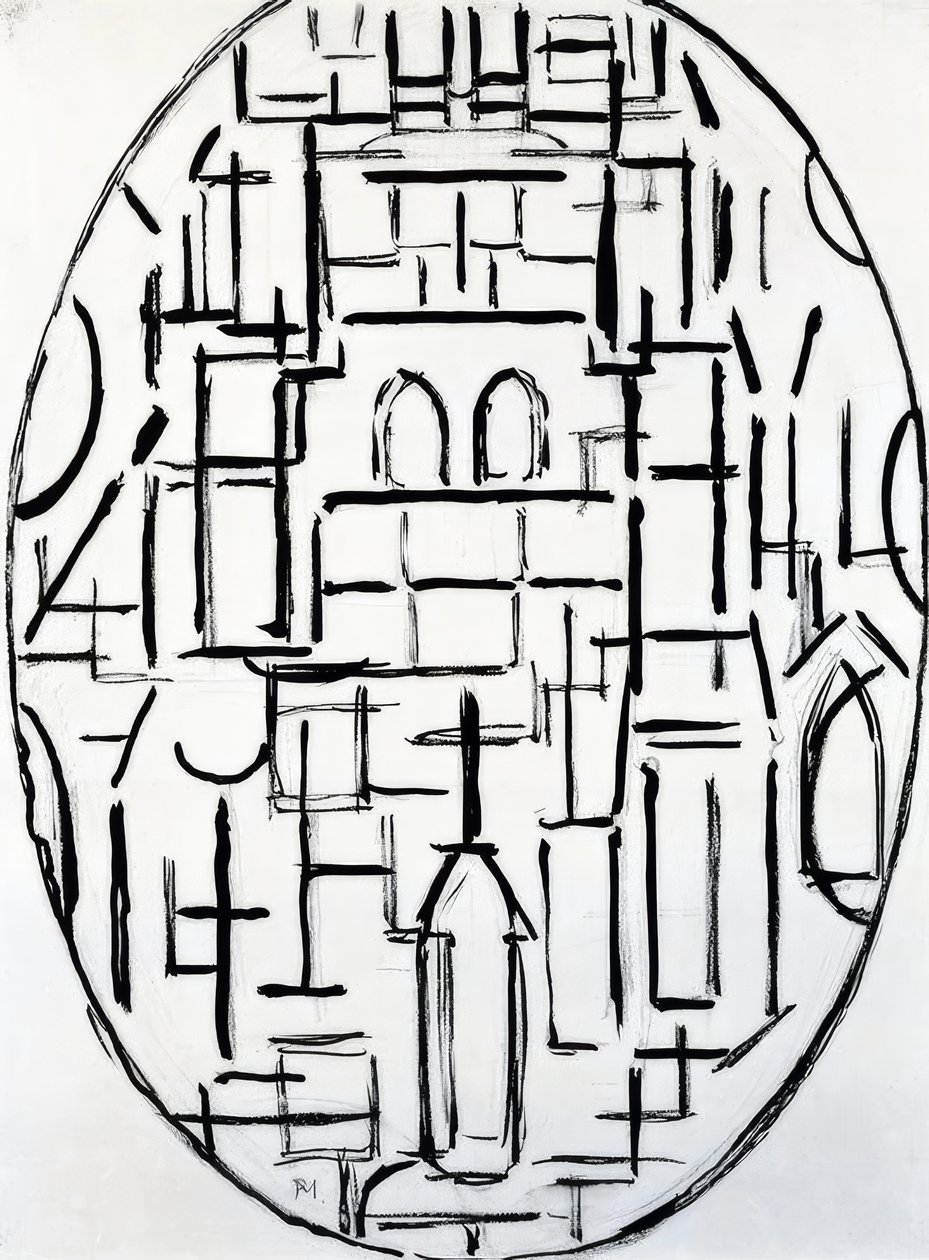 Piet Mondrian (1872–1944), Iglesia en Domburg, 1914 de Piet Mondrian