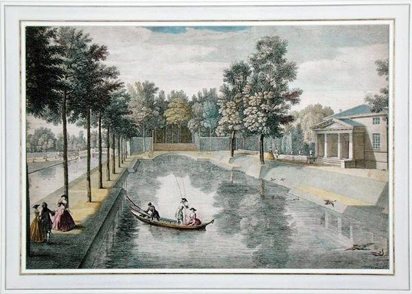 Los jardines de agua en Chiswick House, Londres, c.1728-30 de Pieter Andreas after Rysbrack