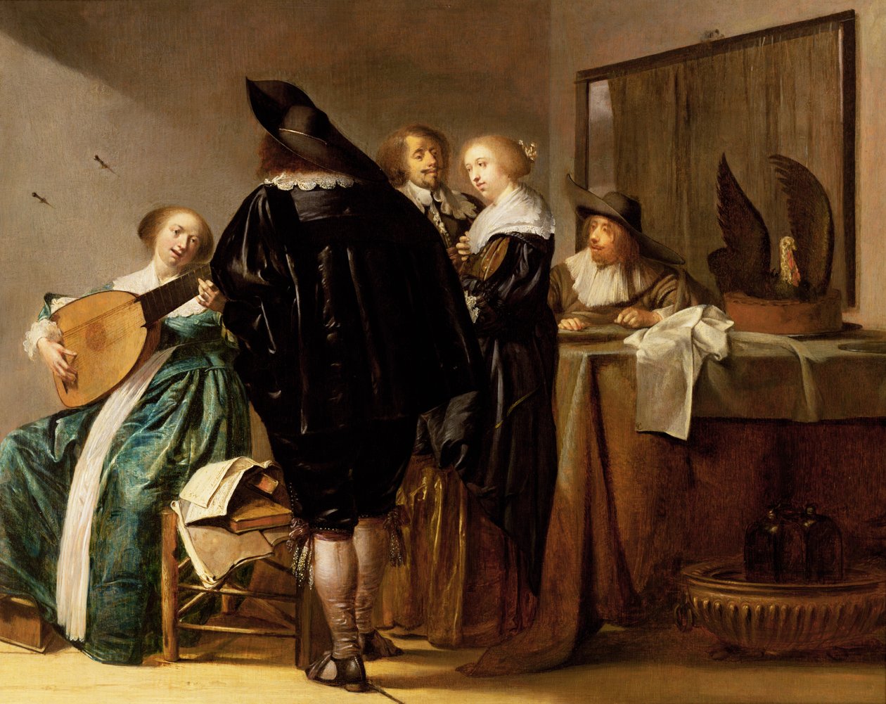 Una compañía elegante en un interior de Pieter Codde