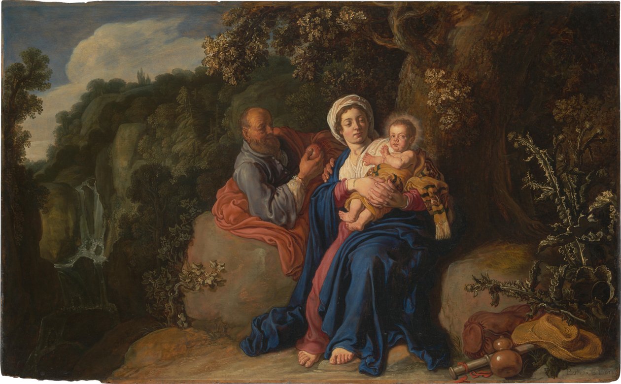 El descanso en la huida a Egipto de Pieter Lastman