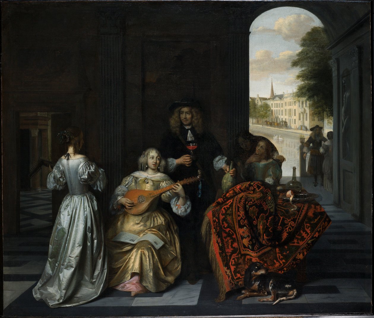 Compañía musical en un interior distinguido de Pieter de Hooch