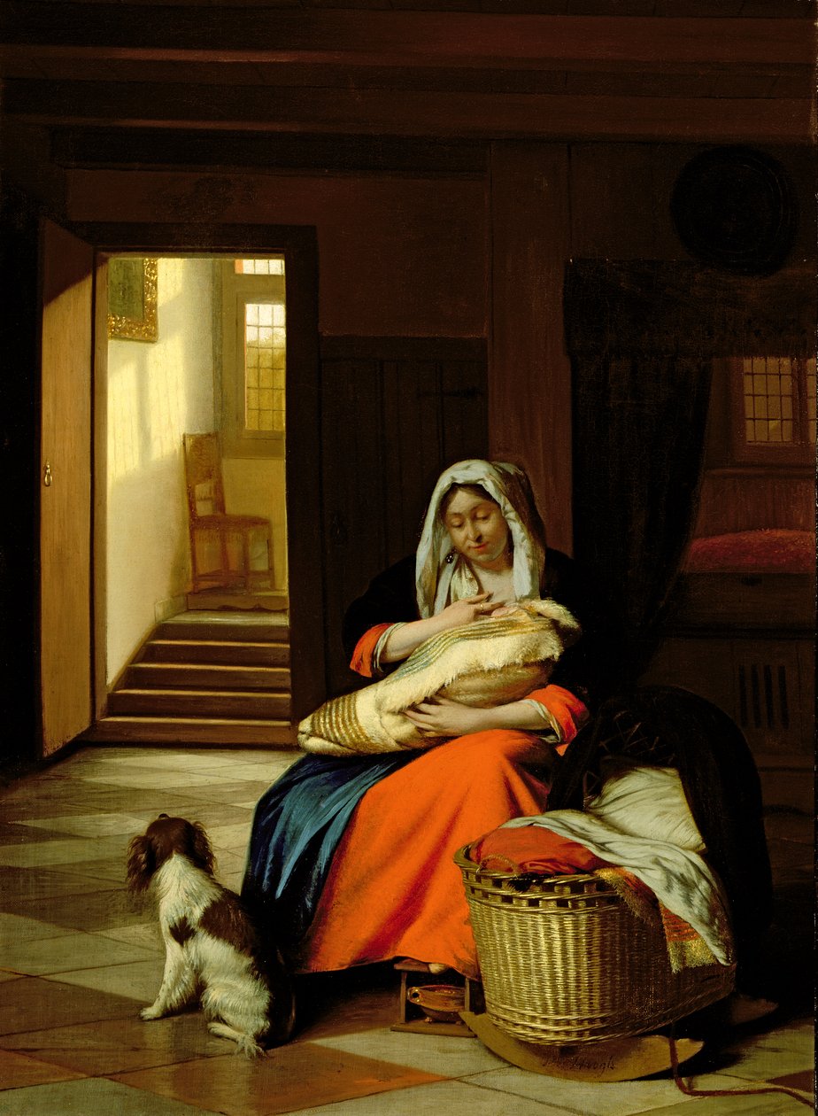 Madre amamantando a su hijo de Pieter de Hooch