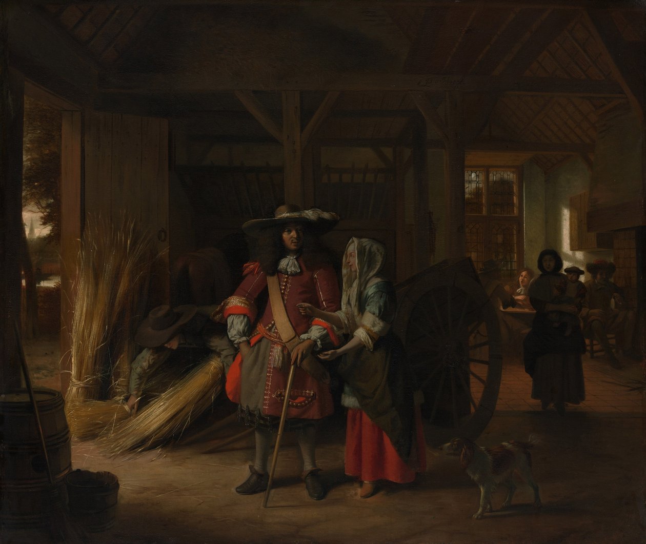 Pagando a la Anfitriona de Pieter de Hooch