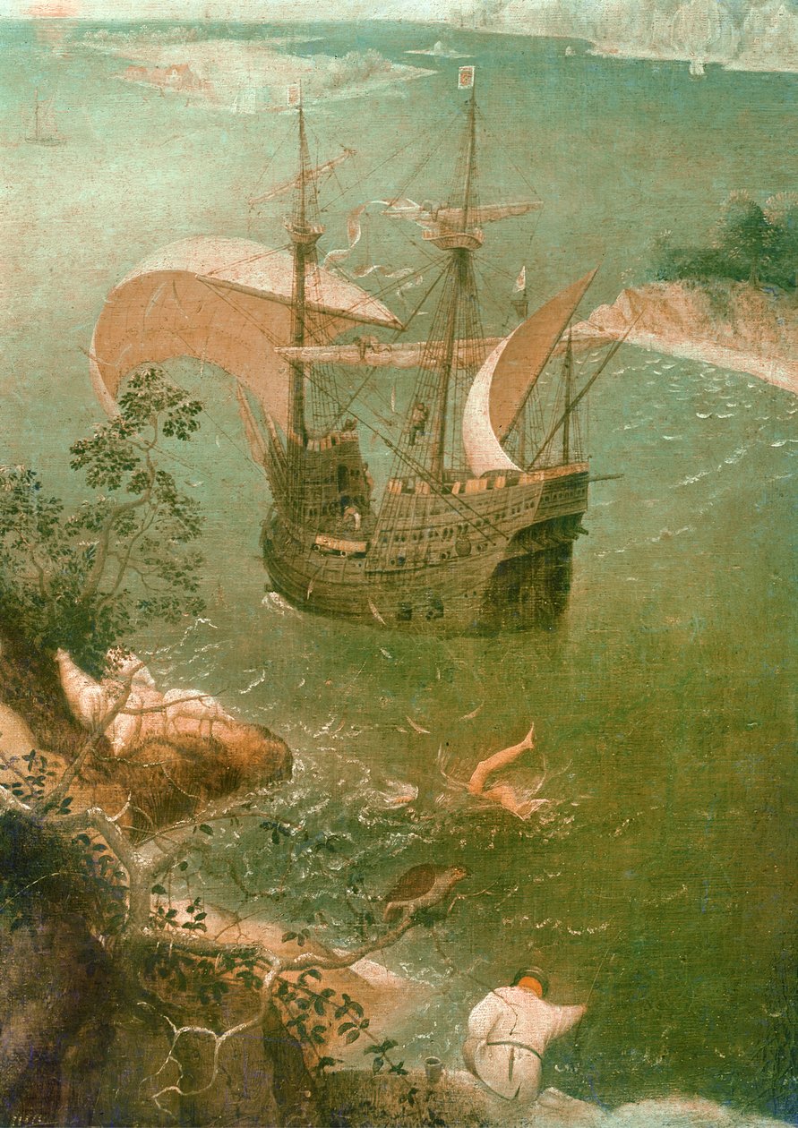 Paisaje con la caída de Ícaro (detalle) de Pieter Bruegel the Elder