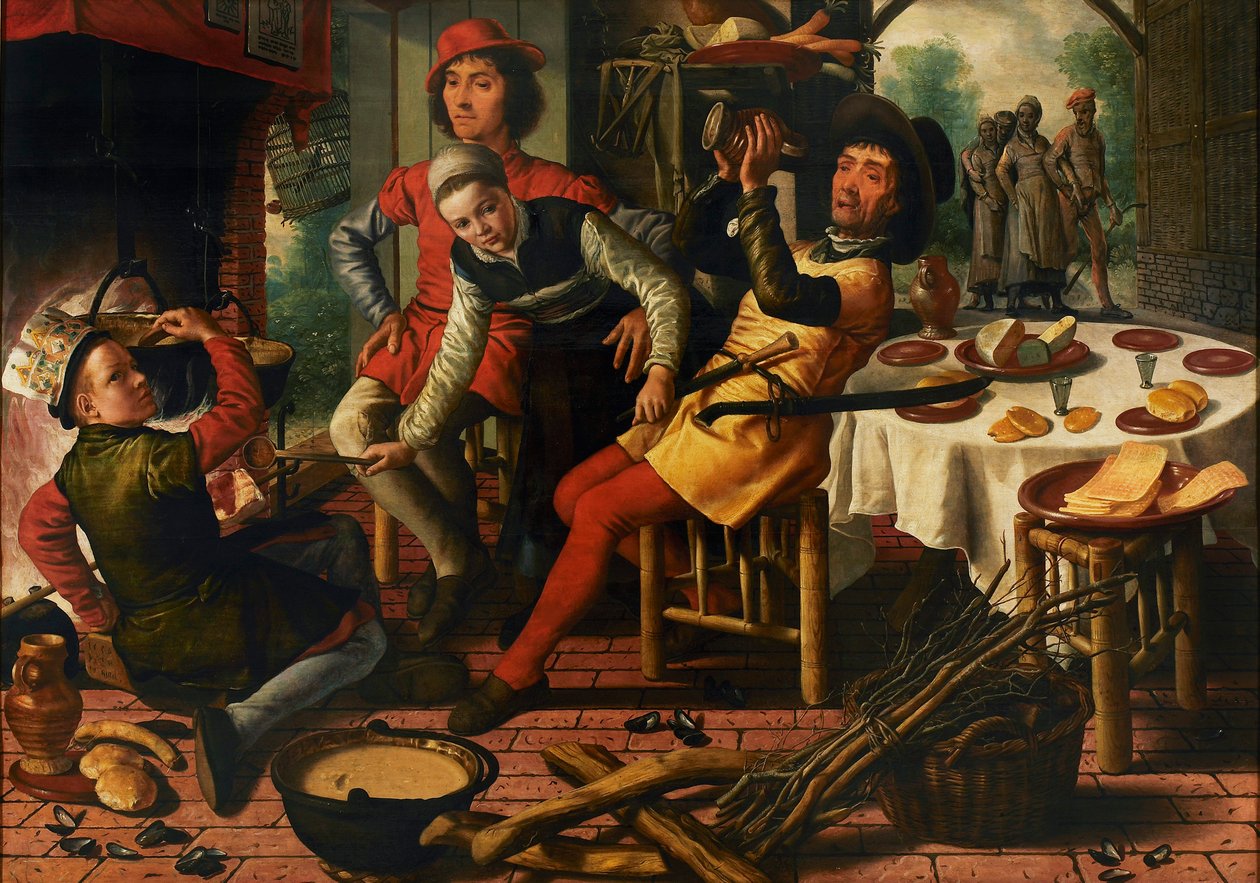 Campesinos junto al hogar, 1556 de Pieter Aertsen
