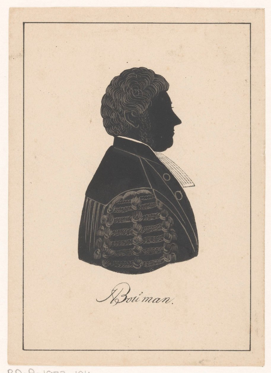 Retrato en silueta de Herman Bouman de Pieter Barbiers (IV) (possibly)