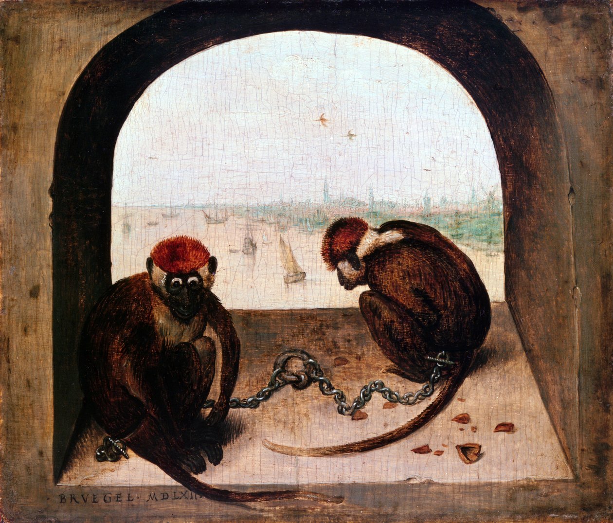 Dos monos, 1562 de Pieter Bruegel the Elder