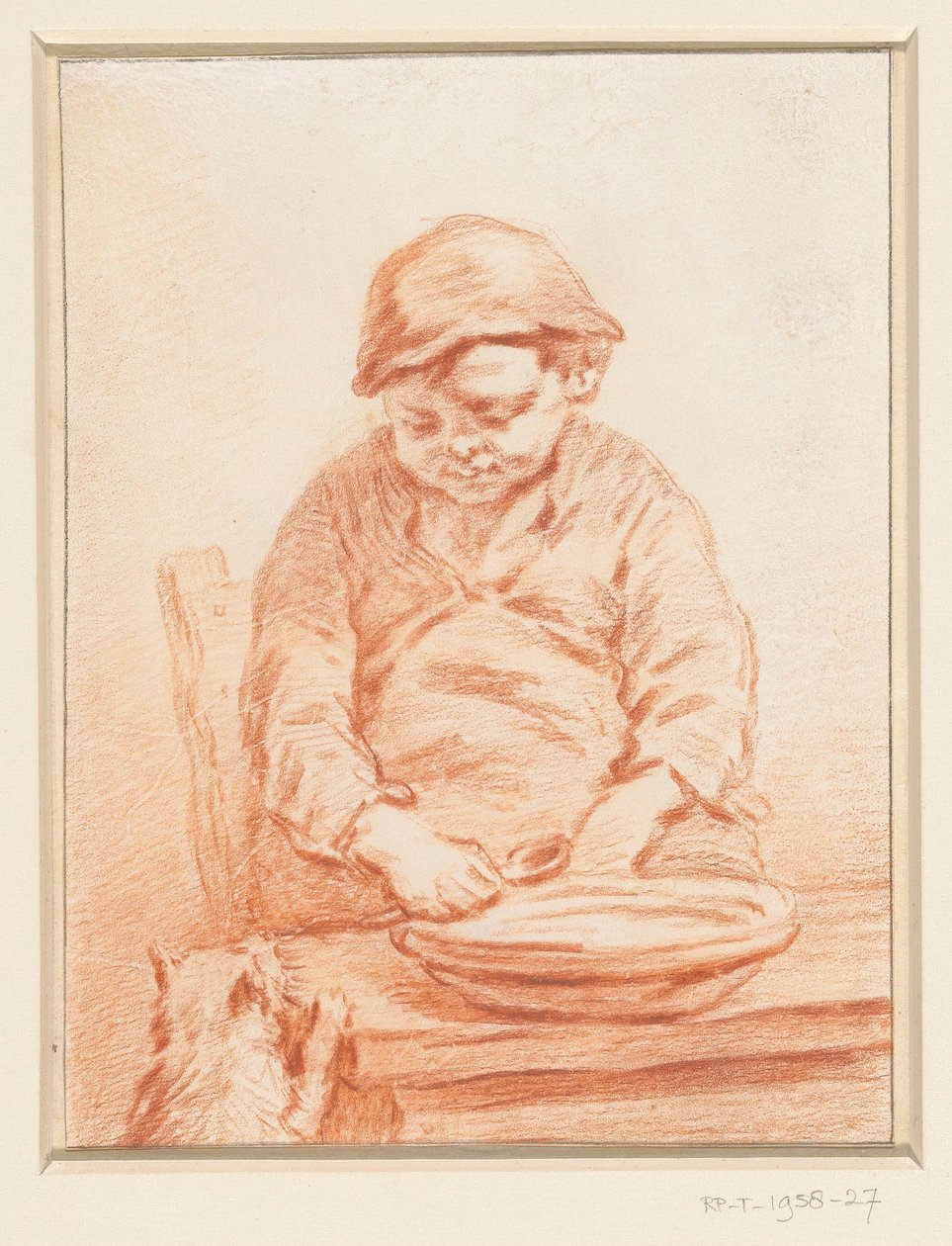 Papá comiendo niño, con gato de Pieter Christoffel Wonder