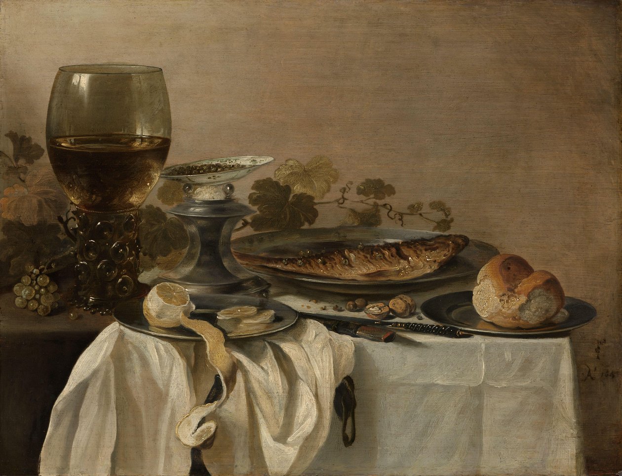 Naturaleza muerta con un pez de Pieter Claesz