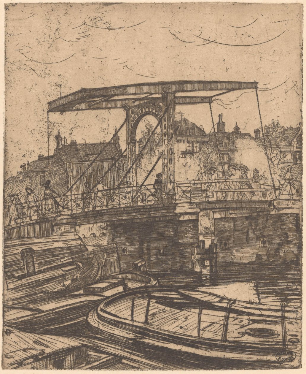 Puente delgado en Ámsterdam de Pieter Dupont