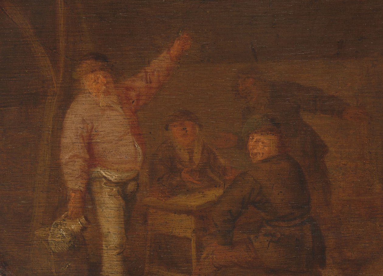 Campesinos bebiendo en un granero de Pieter Hermansz. Verelst