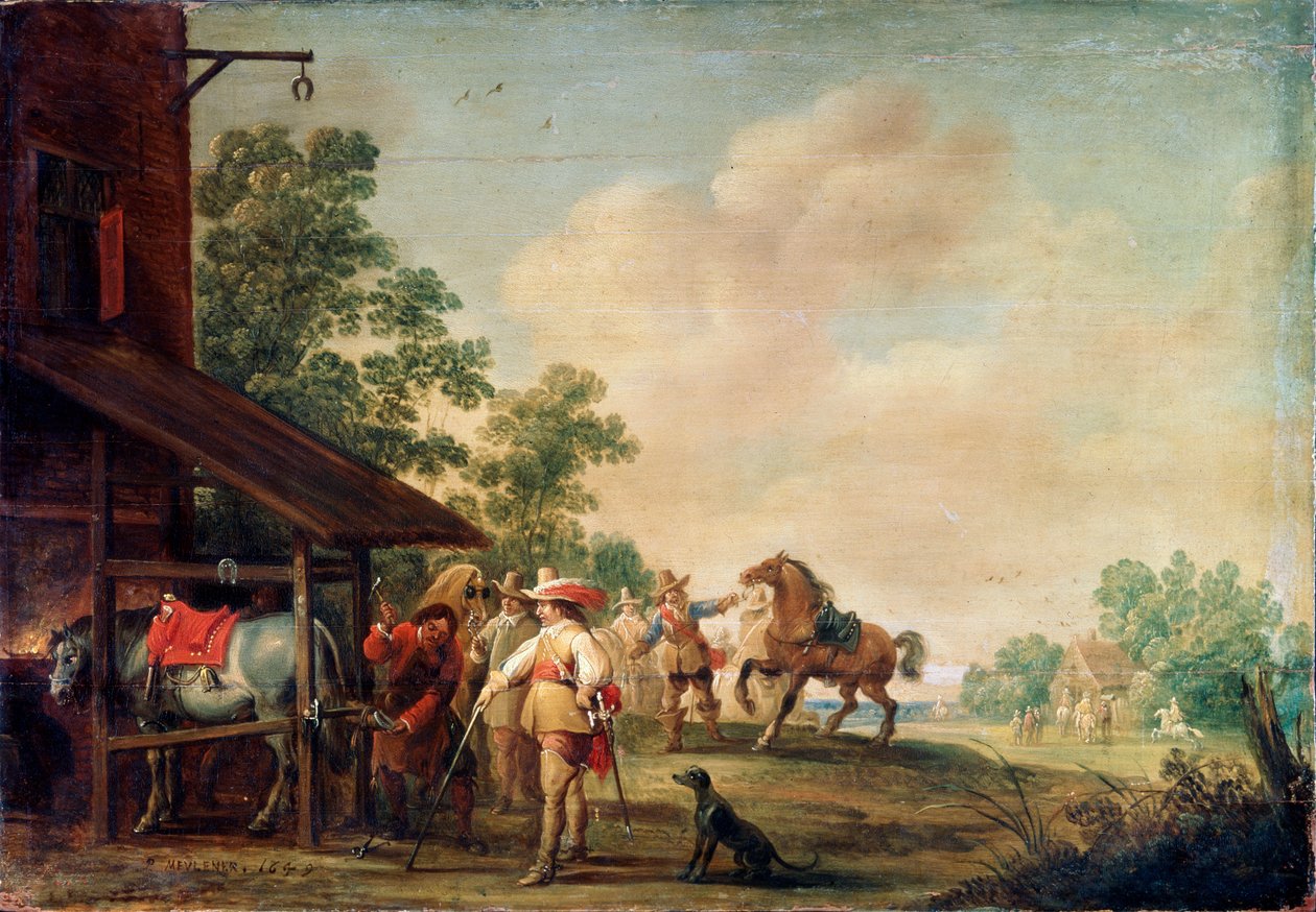 Una fragua, 1648 de Pieter Meulener