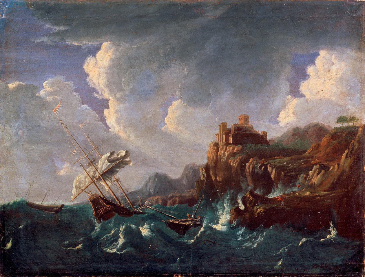 Mar tormentoso, siglo XVII de Pieter Mulier the Younger