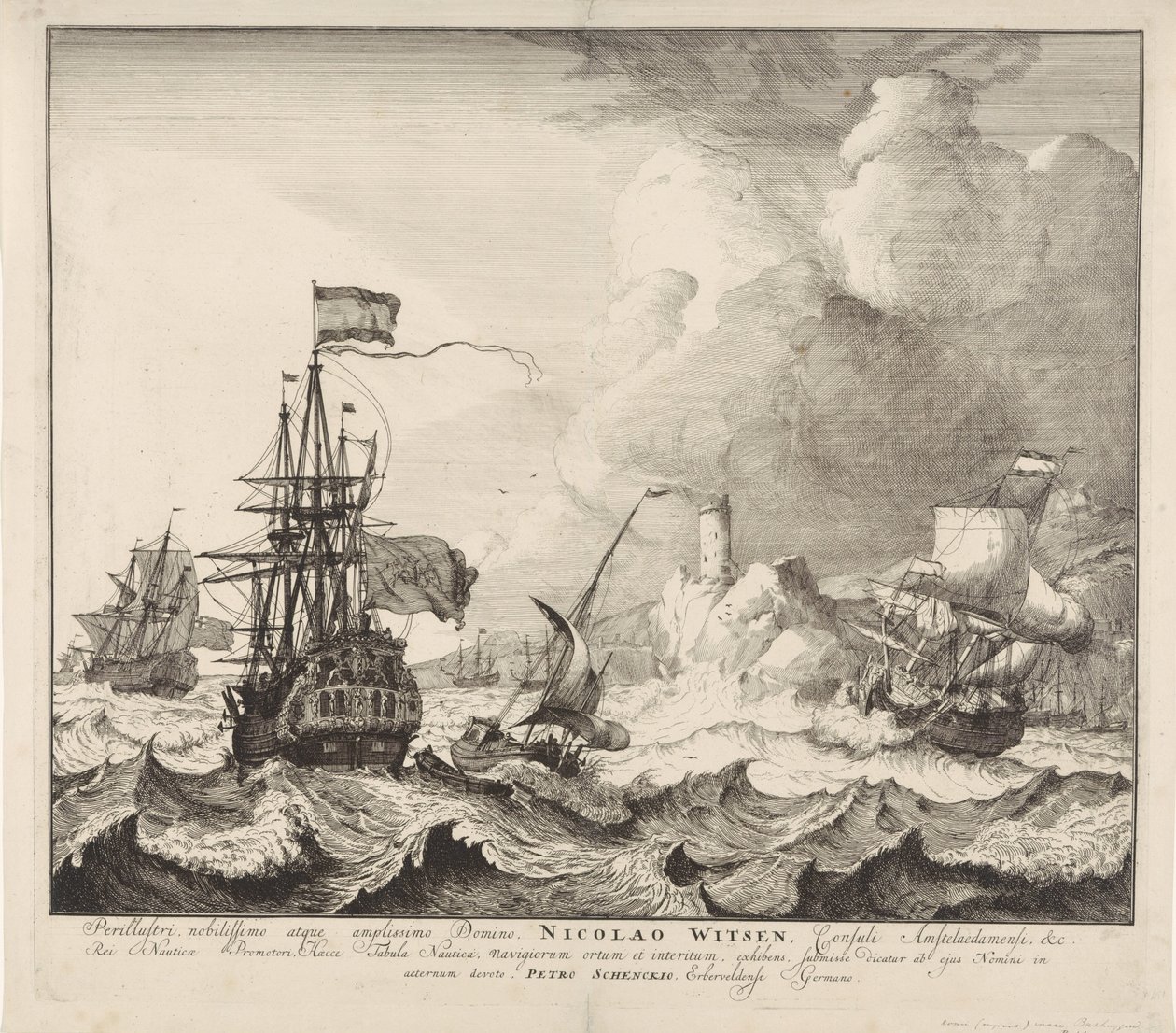 Barcos en tormenta de Pieter Schenk (I)