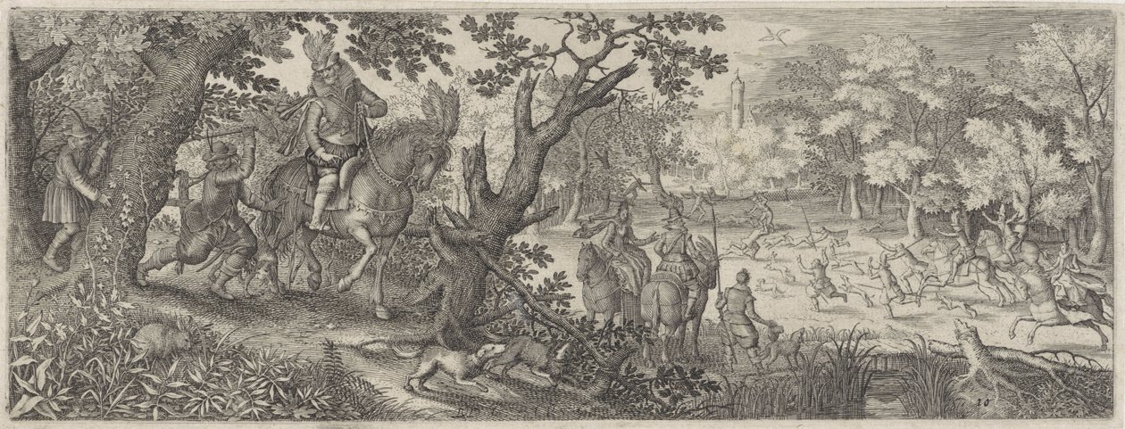 Caza de conejos Escenas de caza (título de la serie) de Pieter Serwouters