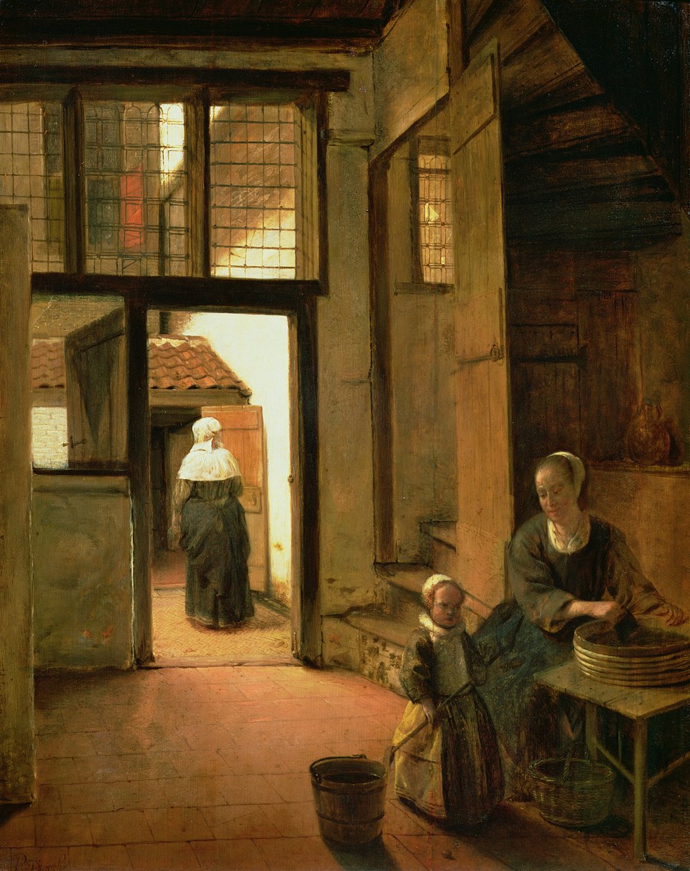 Interior de una casa holandesa de Pieter de Hooch