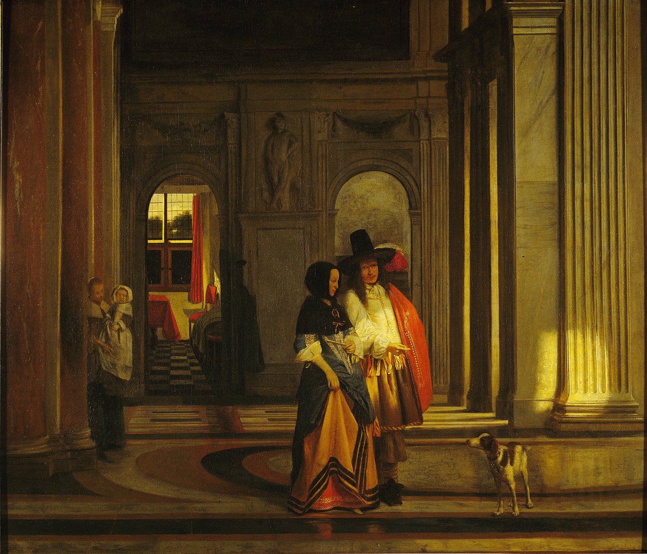 Saliendo para el paseo de Pieter de Hooch