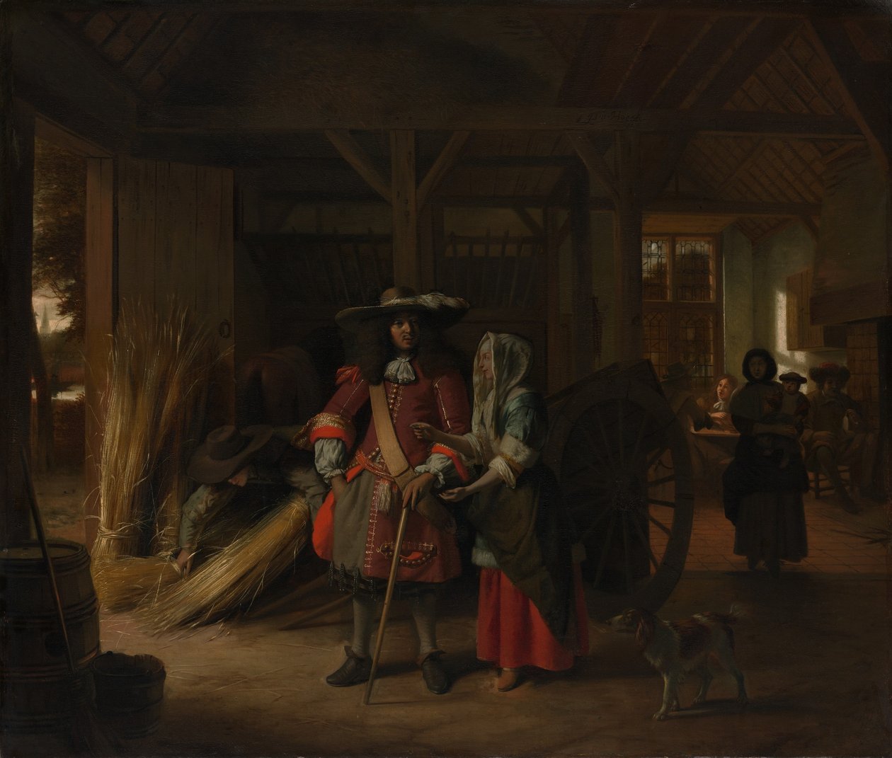 Pagando a la anfitriona de Pieter de Hooch