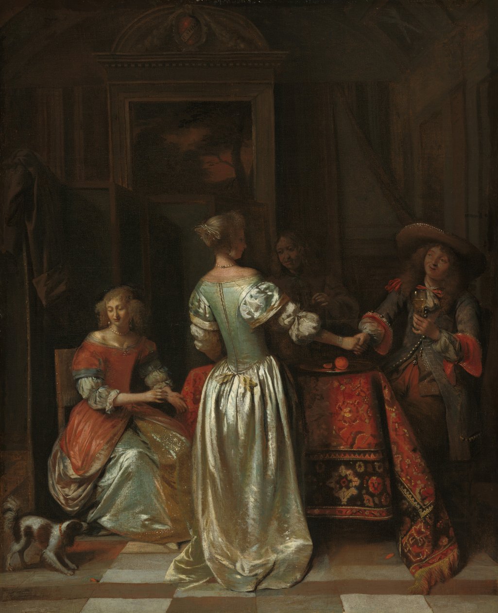El saludo, c.1675 de Pieter de Hooch