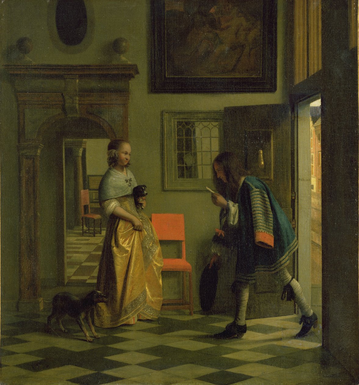 El mensajero, c.1669 de Pieter de Hooch