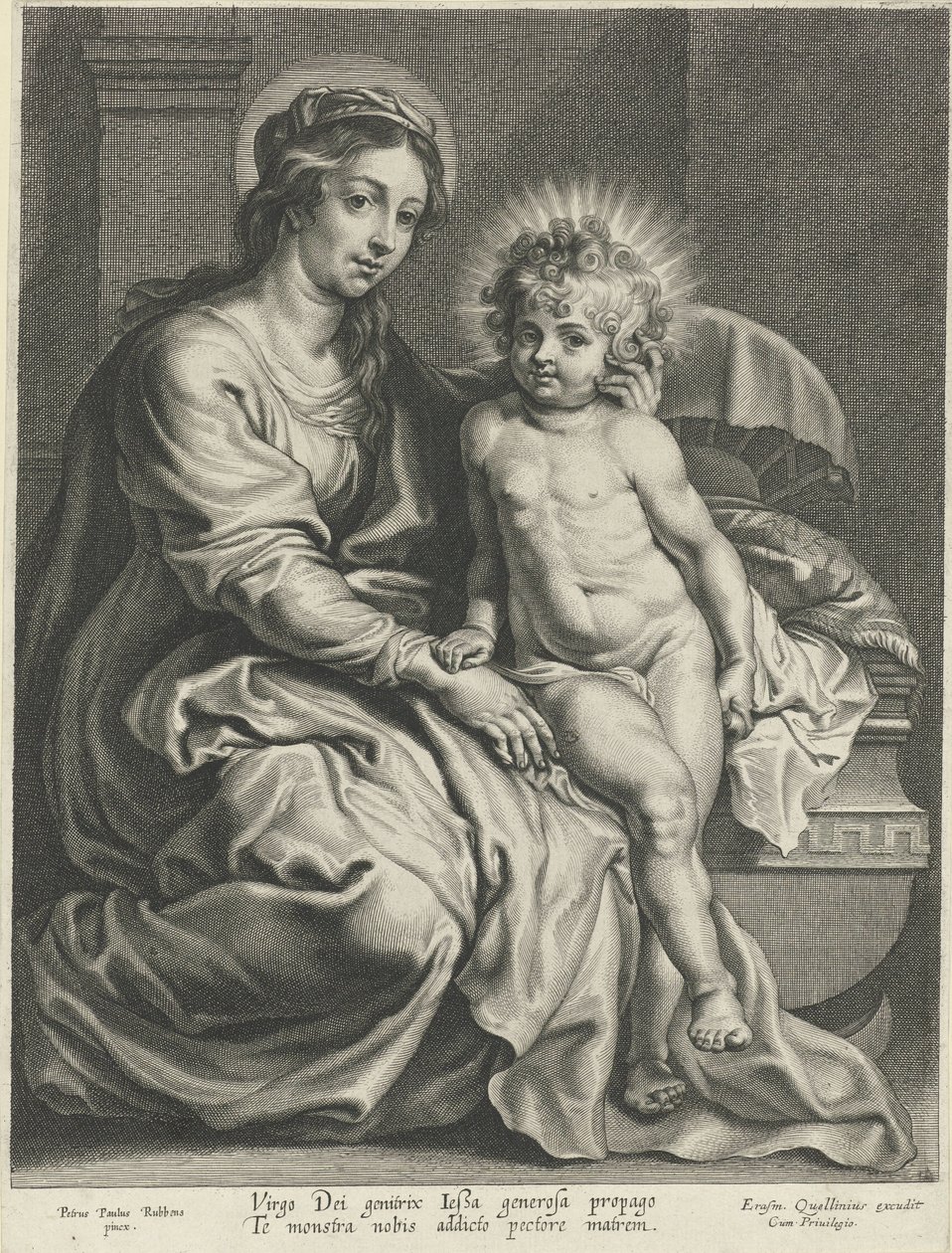 María con el Niño Jesús en el pesebre de Pieter de Jode (I)
