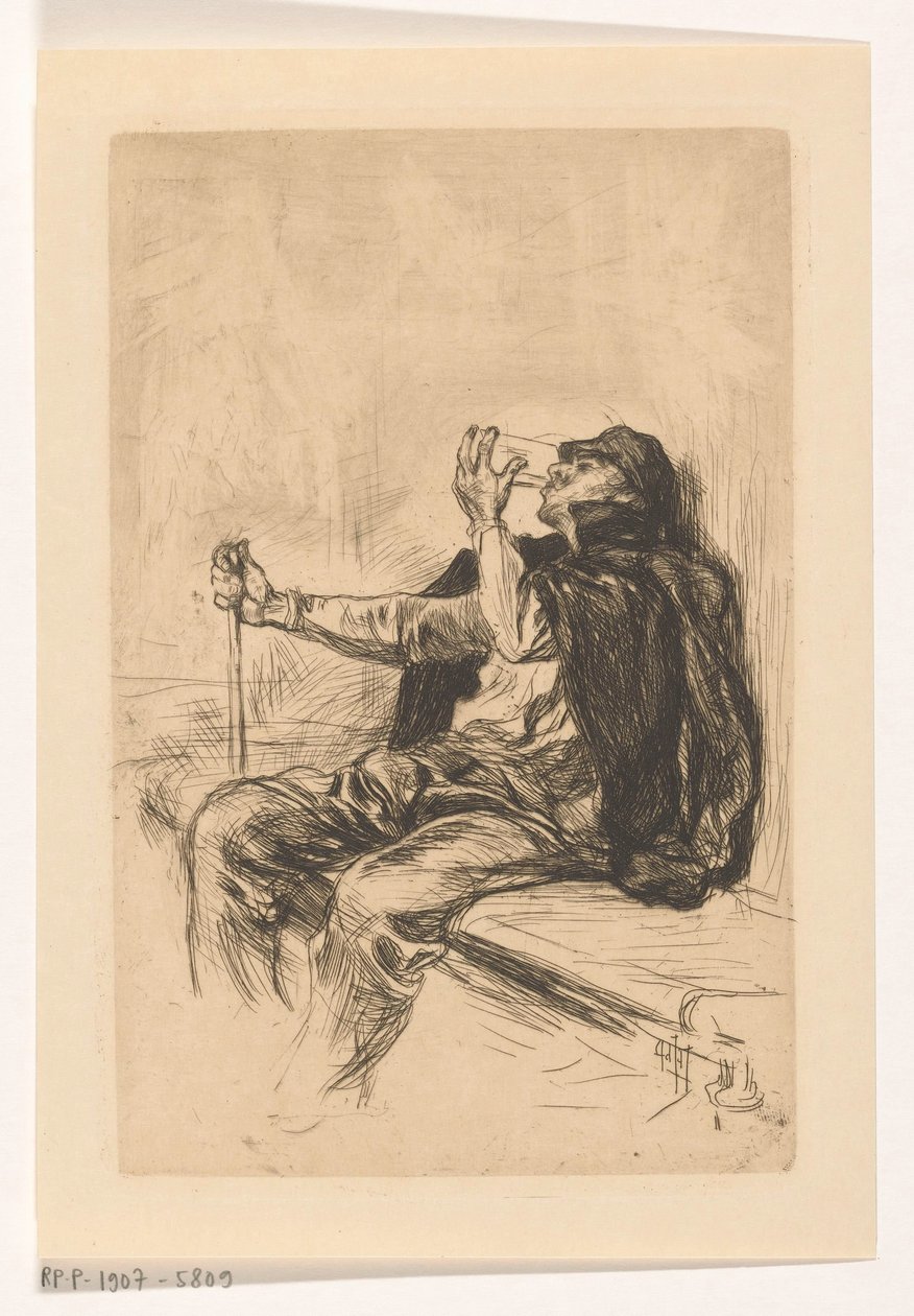 Hombre bebedor con bastón de Pieter de Josselin