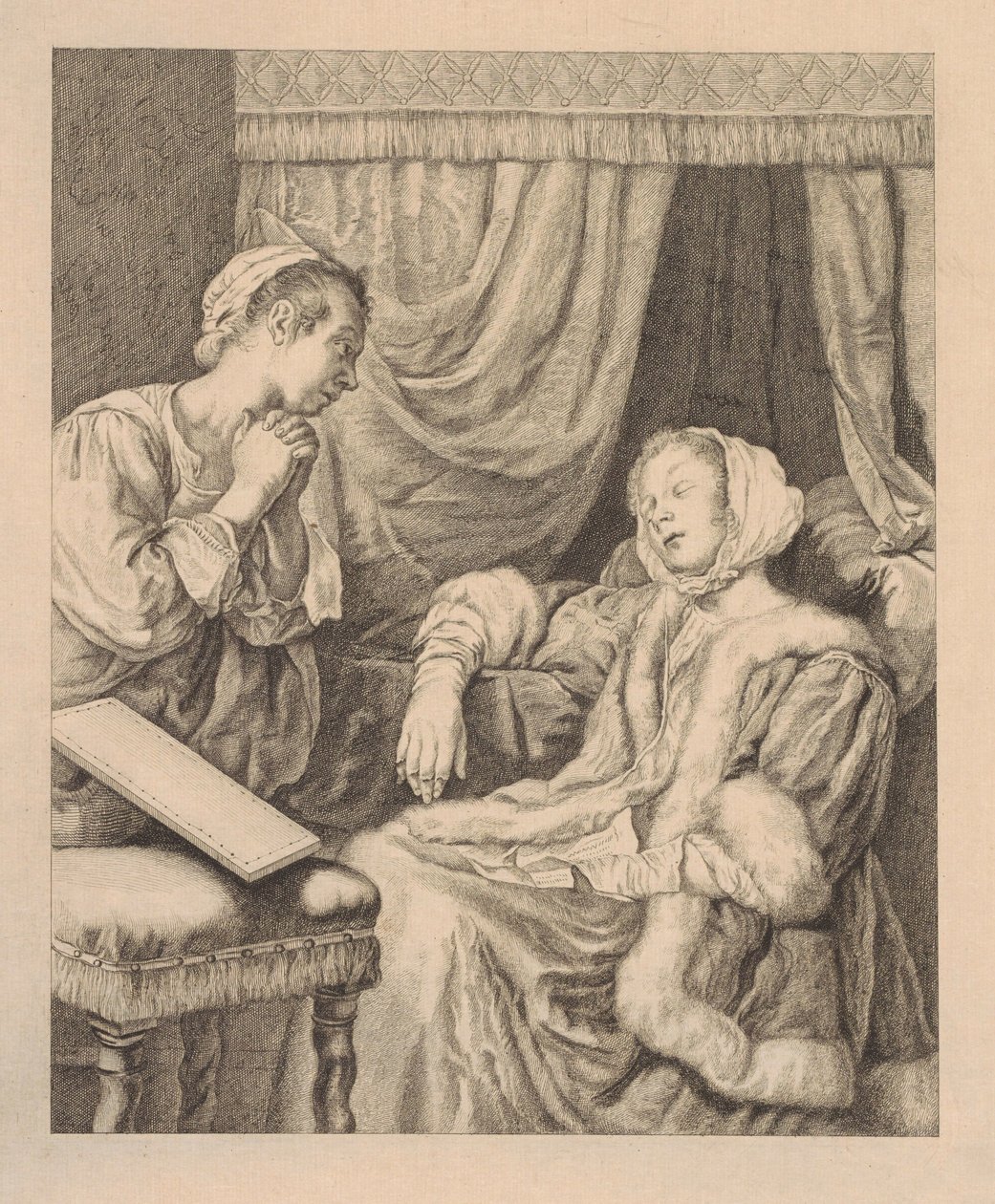 Mujer en un desmayo de Pieter de Mare