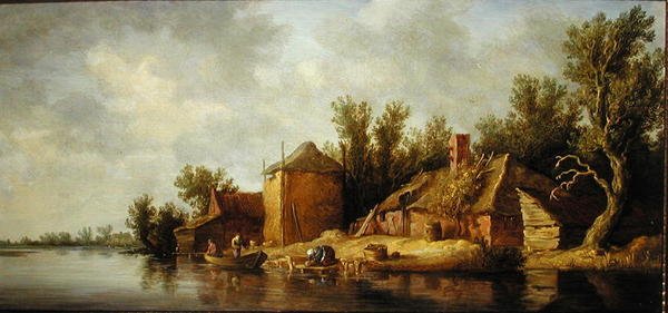 Paisaje fluvial (óleo sobre tabla) de Pieter de Neyn