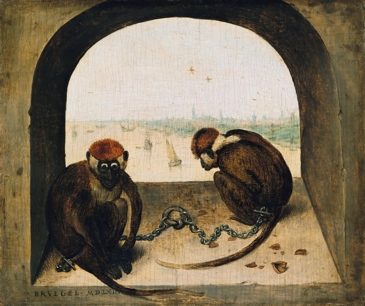 Dos monos encadenados de Pieter Bruegel the Elder