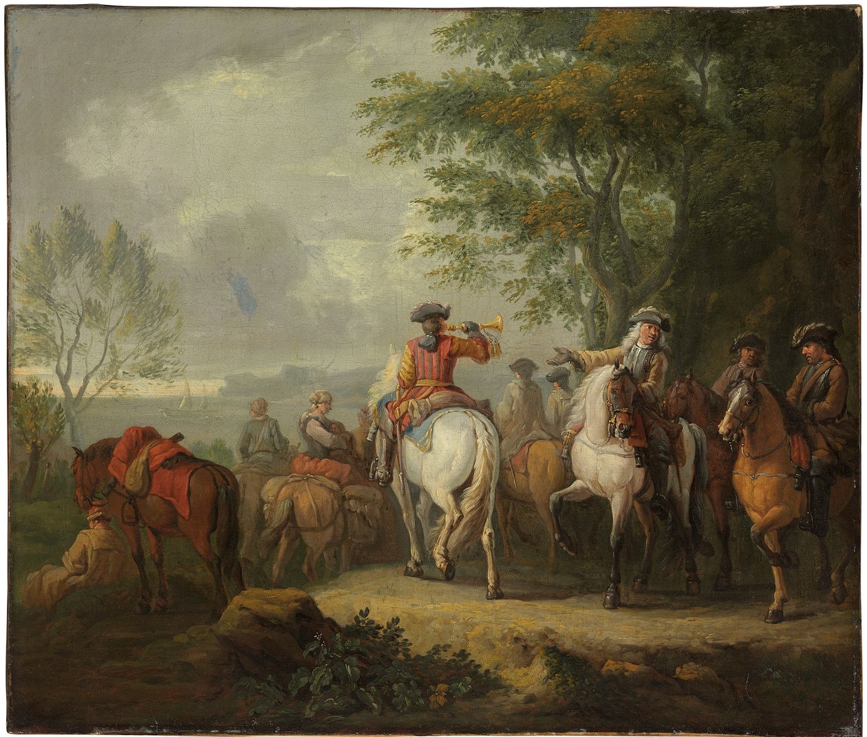 Caballeros partiendo en un viaje de Pieter van Bloemen