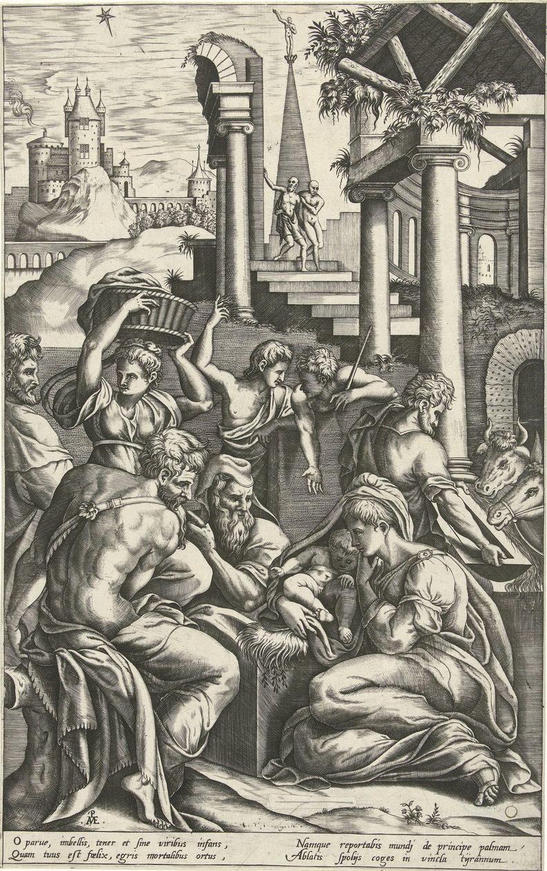 Adoración de los pastores de Pieter van der Heyden