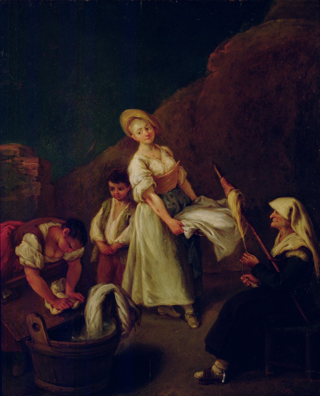 Mujeres lavando y hilando de Pietro Longhi