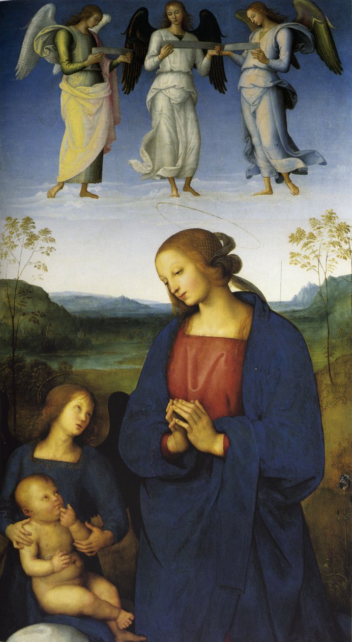 Pietro Perugino: Políptico de la Cartuja de Pavía (Virgen con el Niño y ángeles) de Pietro Perugino