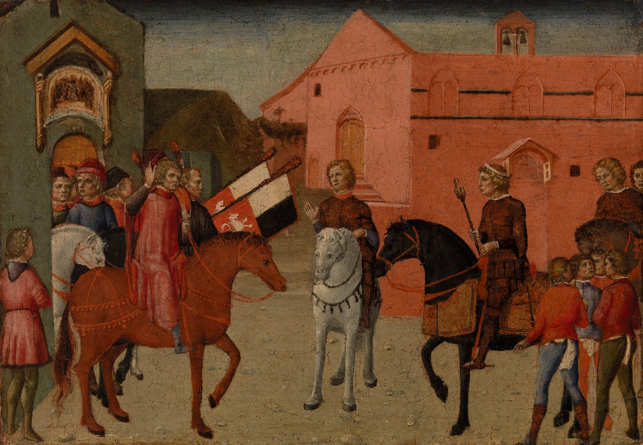 Funcionarios del gobierno de Siena recibiendo una embajada, c. 1440 de Pietro di Giovanni Lianori