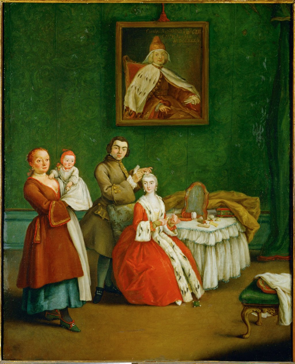 El peluquero ... (pintura sobre lienzo) de Pietro (circle of) Longhi