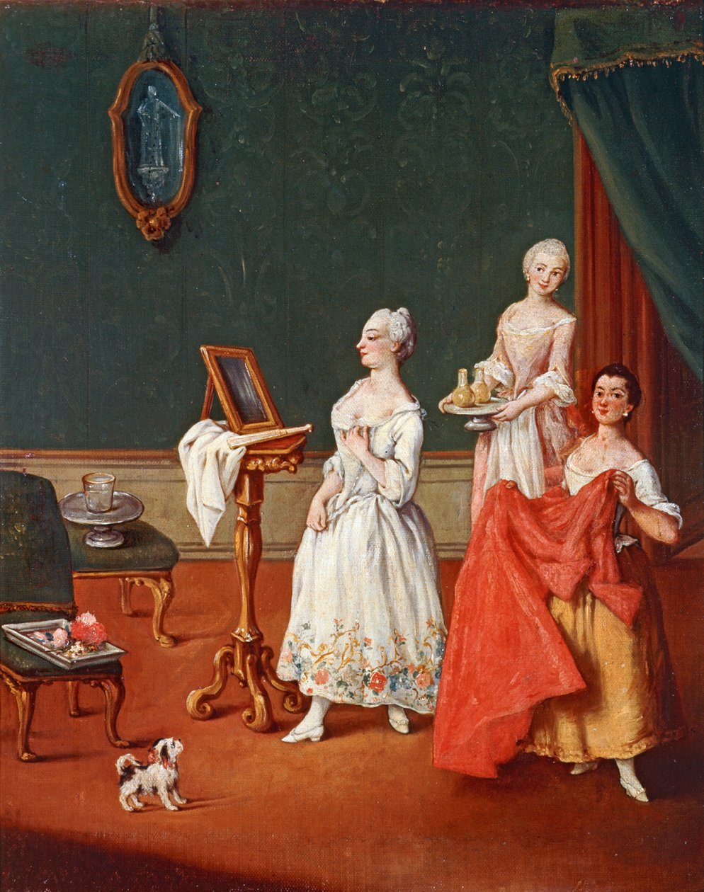 El retrete ... (óleo sobre lienzo) de Pietro (circle of) Longhi