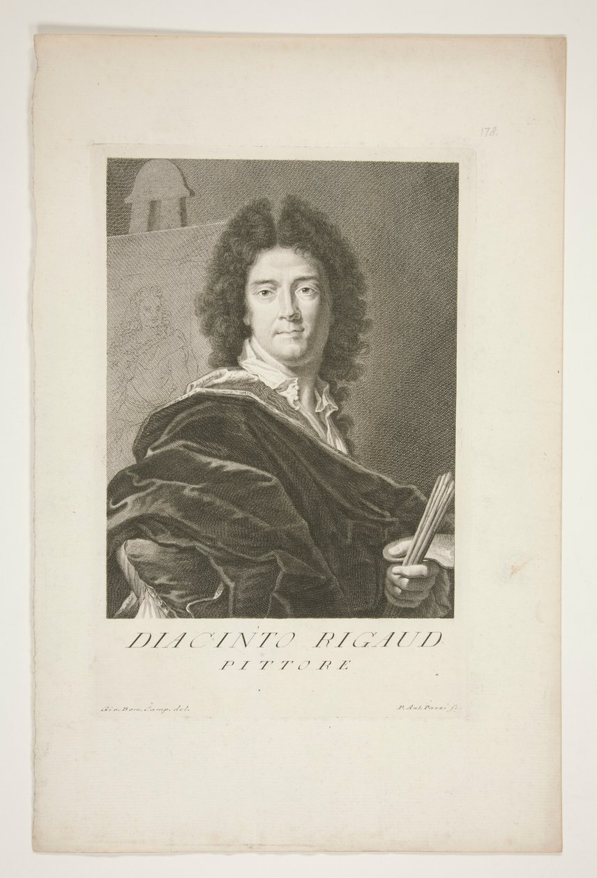 Retrato de Hyacinthe Rigaud de Pietro Antonio Pazzi