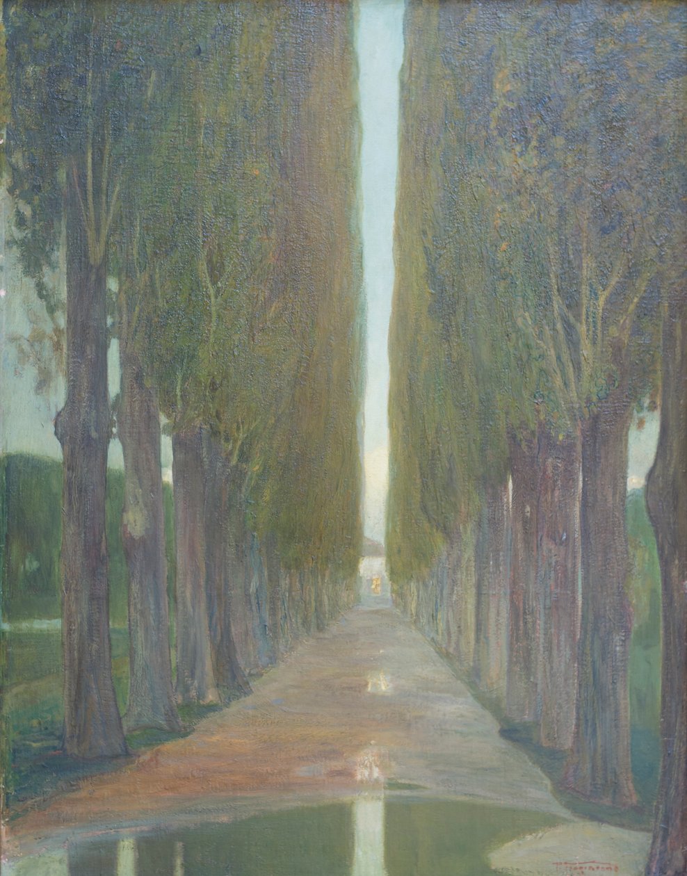 Los álamos (óleo sobre tabla) de Pietro Fragiacomo