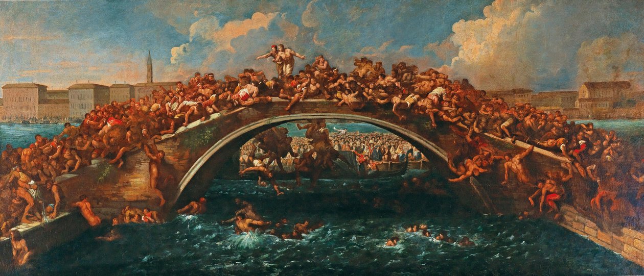 Ponte dei Pugni en Venecia de Pietro Liberi